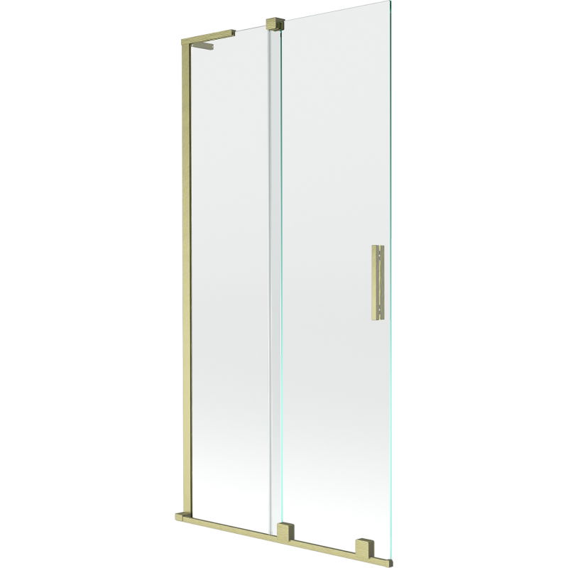 Mexen Velar L paravan cadă 2 uși culisante 90 x 150 cm, transparent, auriu periat - 896-090-003-01-55