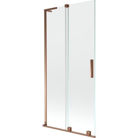Mexen Velar L paravan cadă cu 2 canaturi glisantă 90 x 150 cm, transparent, aur roz - 896-090-003-01-60