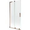 Mexen Velar L paravan cadă cu 2 canaturi glisantă 90 x 150 cm, transparent, aur roz - 896-090-003-01-60