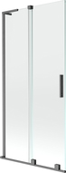 Mexen Velar L 2-paneles, tolható kádparaván, 90 x 150 cm, átlátszó, szálcsiszolt gun gray - 896-090-003-01-66