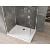 Mexen Omega 120 x 90 cm-es toló zuhanykabin, átlátszó, króm + Flat zuhanytálca - 825-120-090-01-00-4010
