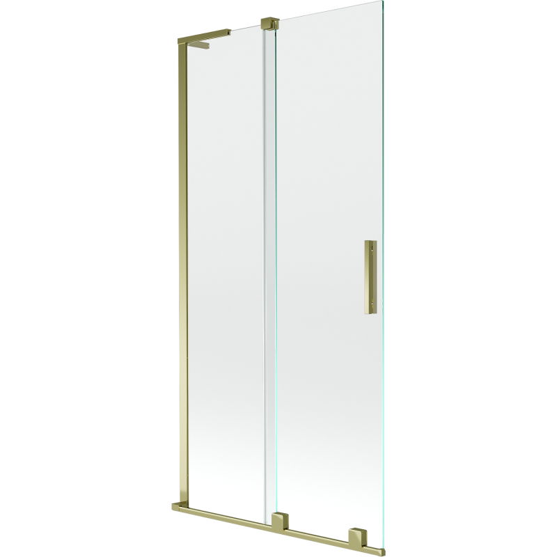 Mexen Velar L paravan de cadă cu 2 canaturi culisante 95 x 150 cm, transparent, auriu - 896-095-003-01-50
