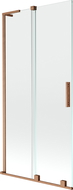 Mexen Velar L paravan de cadă cu 2 uși glisante 95 x 150 cm, transparent, cupru periat - 896-095-003-01-65