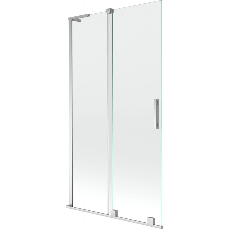 Mexen Velar L fürdőkádparaván 2-szárnyú toló 100 x 150 cm, átlátszó, króm - 896-100-003-01-01