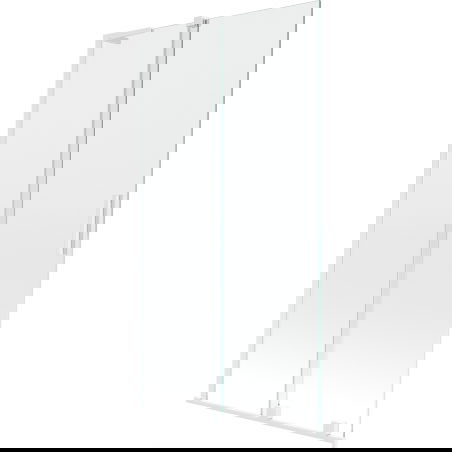 Mexen Velar L paravan de cadă pliabil, 2 canaturi, glisant, 100 x 150 cm, transparent, alb - 896-100-003-01-20