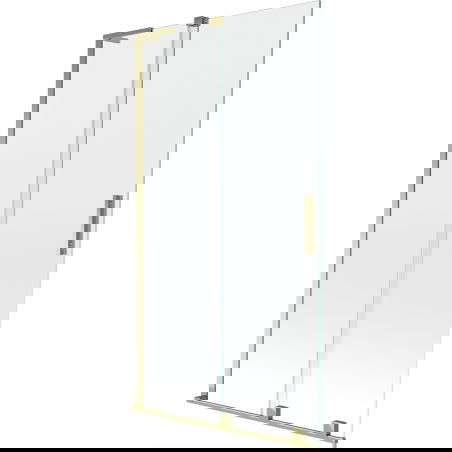 Mexen Velar L kétszárnyú toló fürdőszobai paraván 100 x 150 cm, átlátszó, arany - 896-100-003-01-50