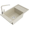 Mexen Elias chiuvetă granitică 1-cameră cu suport de scurgere și baterie de bucătărie Flora, bej - 6511-69-670401-09