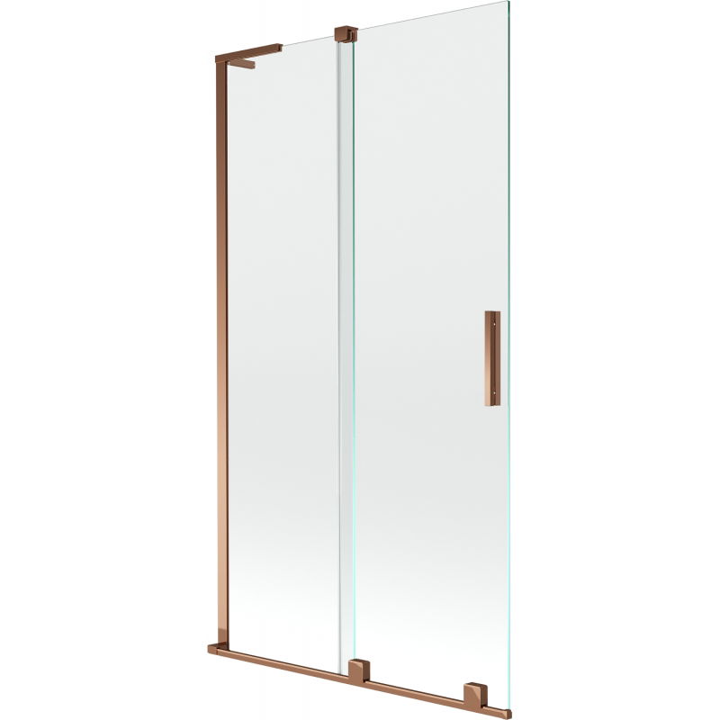Mexen Velar L paravan cadă cu 2 uși glisante 100 x 150 cm, transparent, aur roz - 896-100-003-01-60