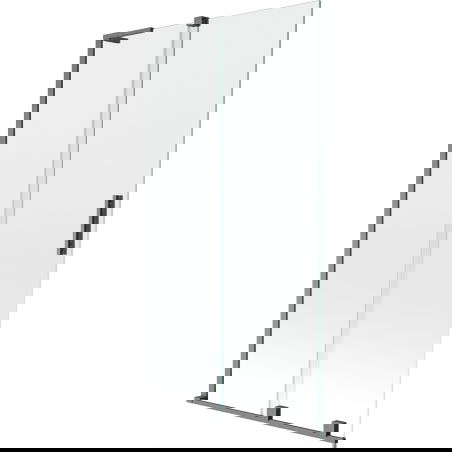 Mexen Velar L paravan pentru cadă, 2 pliuri, extensibil 100 x 150 cm, transparent, gri metalizat periat - 896-100-003-01-66