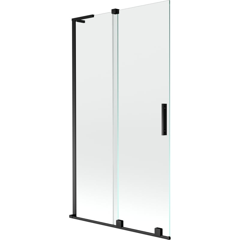 Mexen Velar L paravan cadă 2-panouri glisante 100 x 150 cm, transparent, negru - 896-100-003-01-70