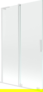 Mexen Velar L panou de cadă 2 uși glisante 110 x 150 cm, transparent, alb - 896-110-003-01-20