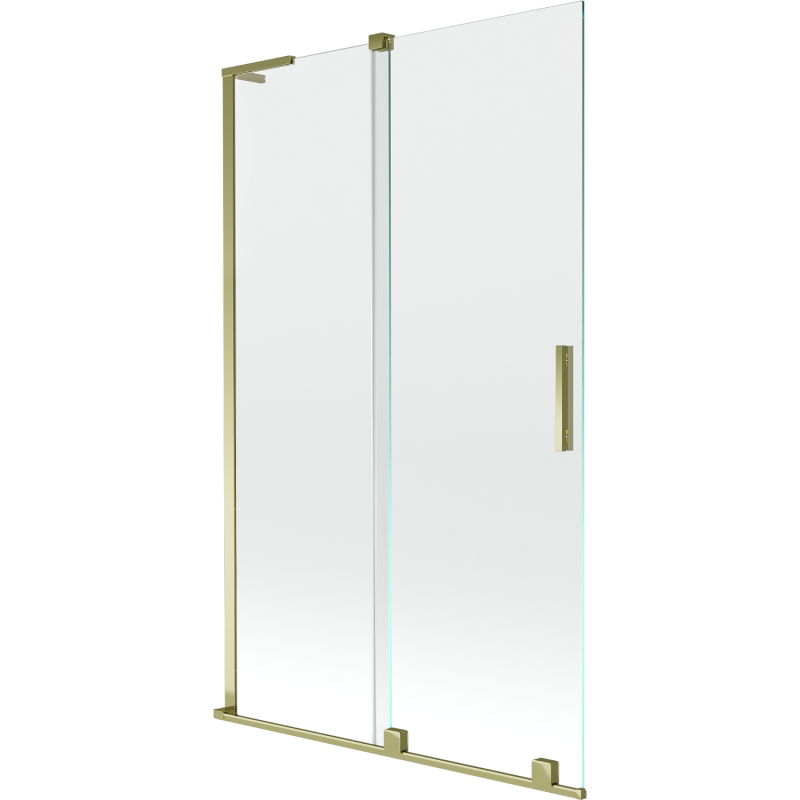 Mexen Velar L paravan cadă extensibil cu 2 panouri, 110 x 150 cm, transparent, auriu - 896-110-003-01-50