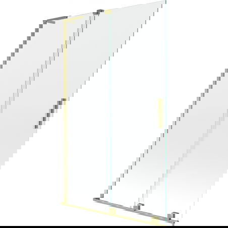 Mexen Velar L paravan cadă extensibil cu 2 panouri, 110 x 150 cm, transparent, auriu - 896-110-003-01-50