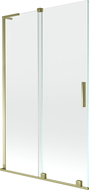 Mexen Velar L kádparaván, 2-szárnyú toló, 110 x 150 cm, átlátszó, arany - 896-110-003-01-50