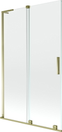Mexen Velar L paravan cadă extensibil cu 2 panouri, 110 x 150 cm, transparent, auriu - 896-110-003-01-50