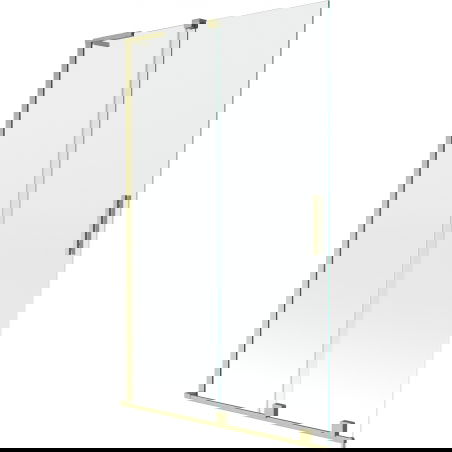Mexen Velar L paravan de cadă, culisant cu 2 canaturi, 110 x 150 cm, transparent, auriu periat - 896-110-003-01-55