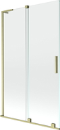 Mexen Velar L paravan de baie cu 2 aripi glisante 110 x 150 cm, transparent, auriu periat - 896-110-003-01-55