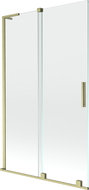 Mexen Velar L paravan de cadă, culisant cu 2 canaturi, 110 x 150 cm, transparent, auriu periat - 896-110-003-01-55
