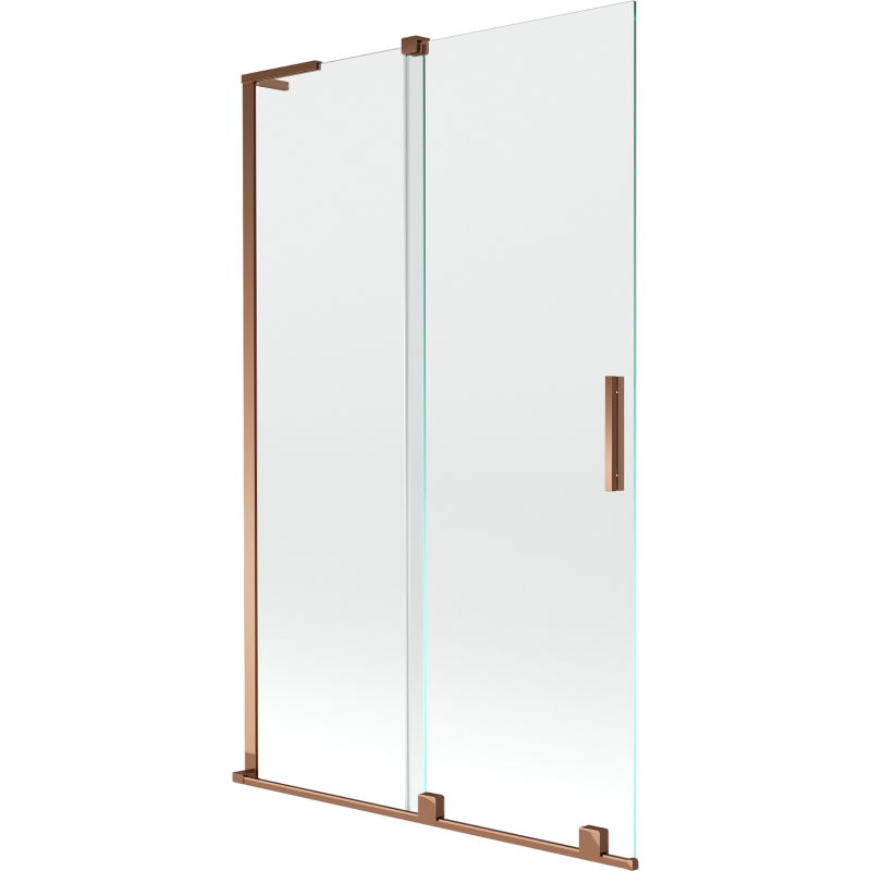Mexen Velar L paravan de duș, cu 2 canaturi glisante, 110 x 150 cm, transparent, aur roz - 896-110-003-01-60