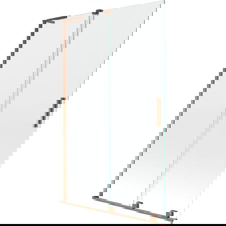 Mexen Velar L paravan de duș, cu 2 canaturi glisante, 110 x 150 cm, transparent, aur roz - 896-110-003-01-60
