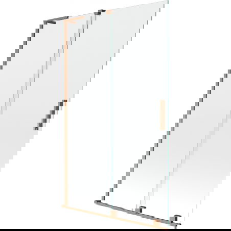 Mexen Velar L paravan de cadă de baie cu 2 canaturi glisant, 110 x 150 cm, transparent, cupru periat - 896-110-003-01-65