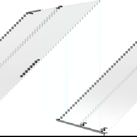 Mexen Velar L panel de baie cu 2 uși glisante, 110 x 150 cm, transparent, gri armat periat - 896-110-003-01-66