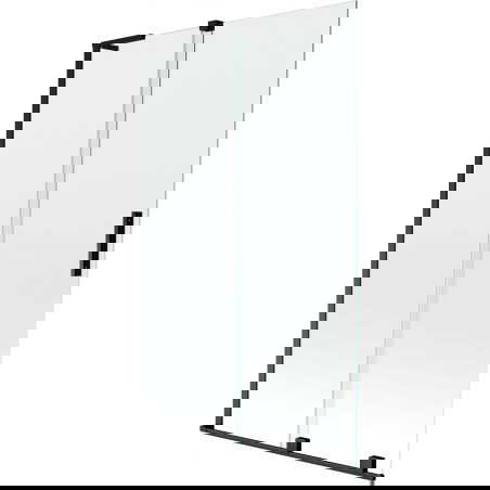 Mexen Velar L kétszárnyú, 2 szárnyas tolóajtós fürdőkád paraván, 110 x 150 cm, átlátszó, fekete - 896-110-003-01-70