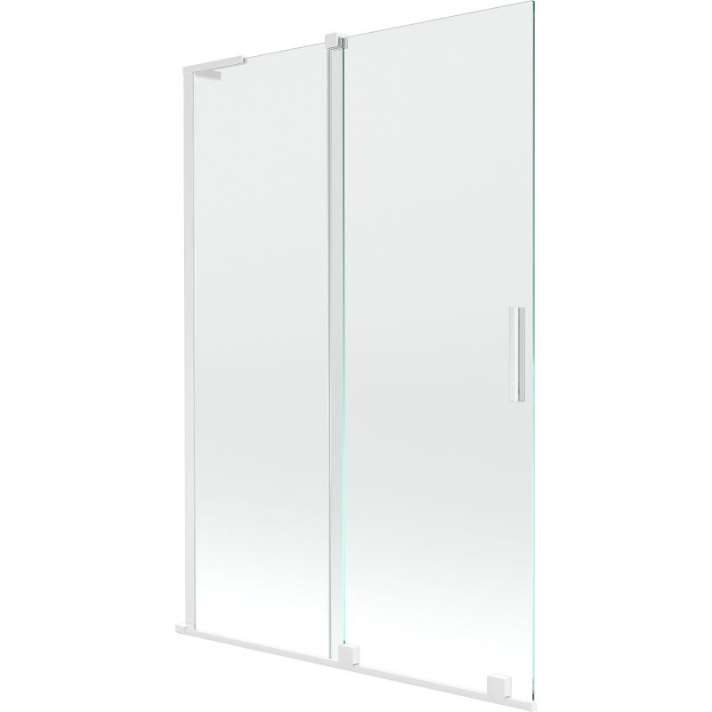 Mexen Velar L paravan de baie, 2 panouri glisante, 120 x 150 cm, transparent, alb - 896-120-003-01-20