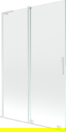 Paravan cadă Mexen Velar L, pliabil, 2 panouri glisante, 120 x 150 cm, transparent, alb - 896-120-003-01-20
