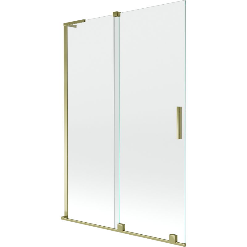 Mexen Velar L paravan cadă 2-panouri glisante 120 x 150 cm, transparent, auriu - 896-120-003-01-50