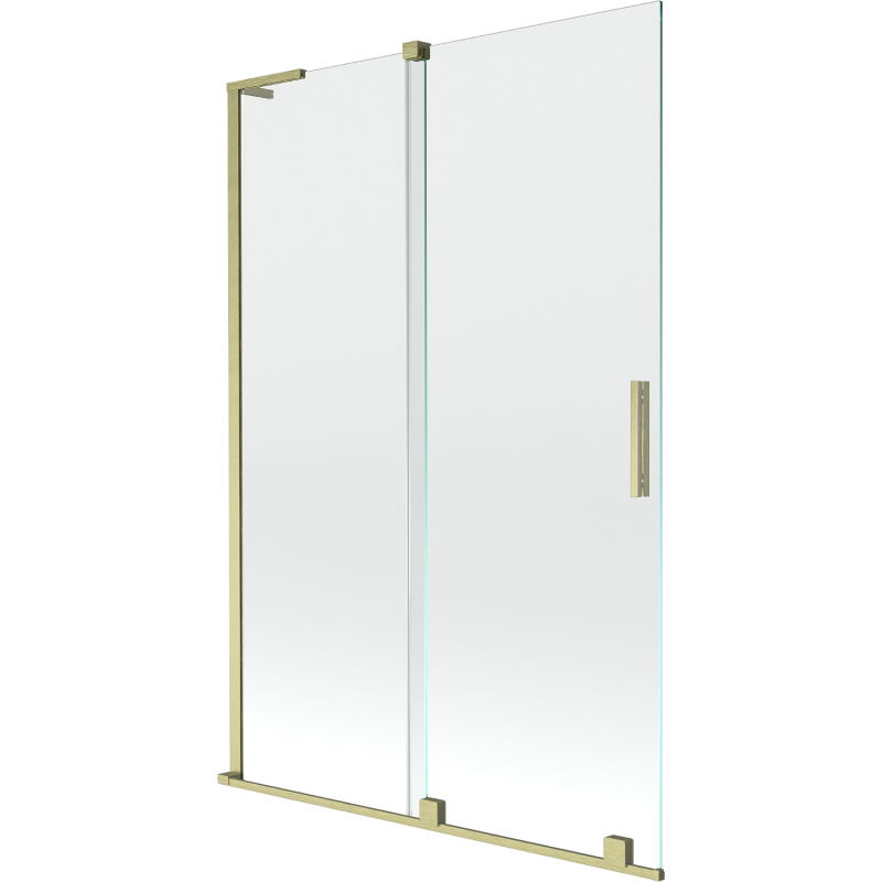 Mexen Velar L paravan cadă 2-pliant glisant 120 x 150 cm, transparent, auriu periat - 896-120-003-01-55