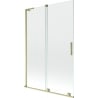 Mexen Velar L paravan cadă 2-pliant glisant 120 x 150 cm, transparent, auriu periat - 896-120-003-01-55