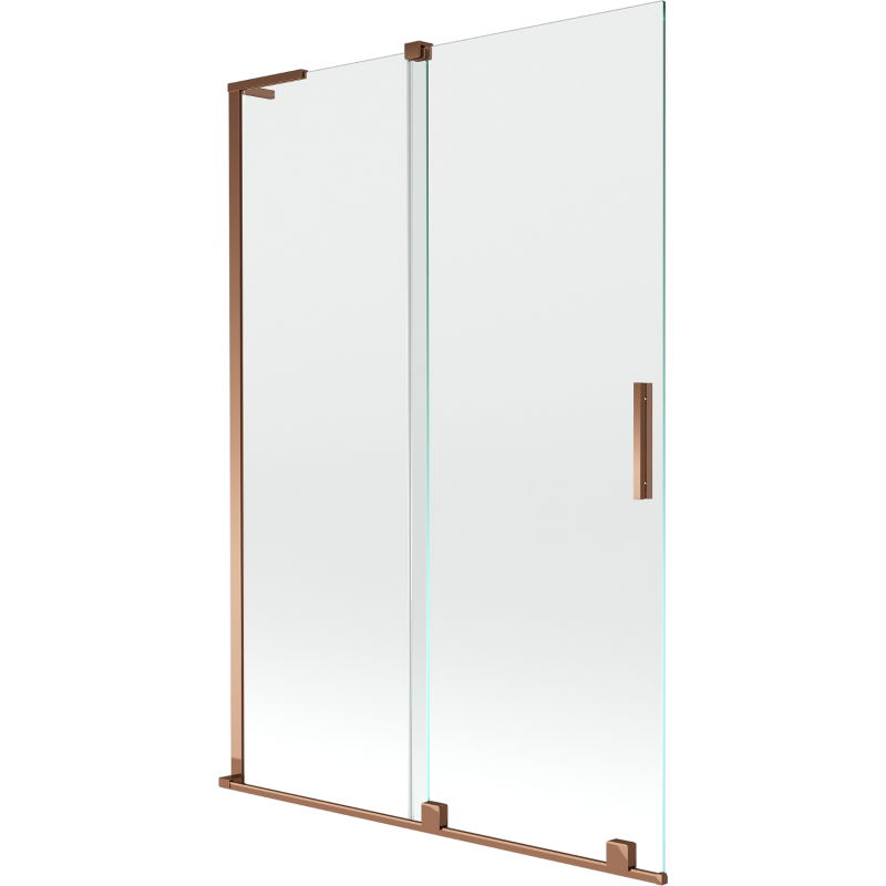Mexen Velar L paravan de cadă 2-canaturi glisante 120 x 150 cm, transparent, aur roz - 896-120-003-01-60