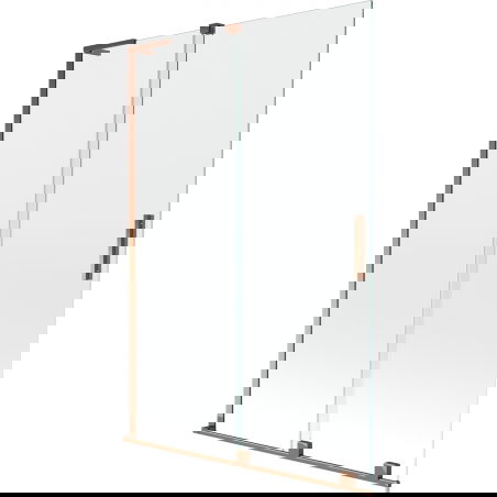 Mexen Velar L paravan de cadă 2-canaturi glisante 120 x 150 cm, transparent, aur roz - 896-120-003-01-60