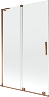 Mexen Velar L paravan de cadă 2-canaturi glisante 120 x 150 cm, transparent, aur roz - 896-120-003-01-60