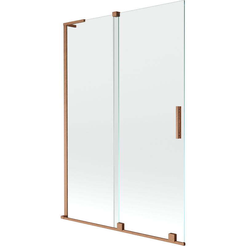 Mexen Velar L paravan de cadă 2-panouri culisante 120 x 150 cm, transparent, cupru periat - 896-120-003-01-65
