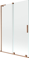 Mexen Velar L paravan de cadă 2-panouri culisante 120 x 150 cm, transparent, cupru periat - 896-120-003-01-65