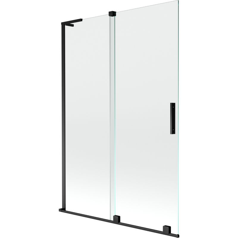 Mexen Velar L paravan cadă cu 2 aripi culisante 120 x 150 cm, transparent, negru - 896-120-003-01-70