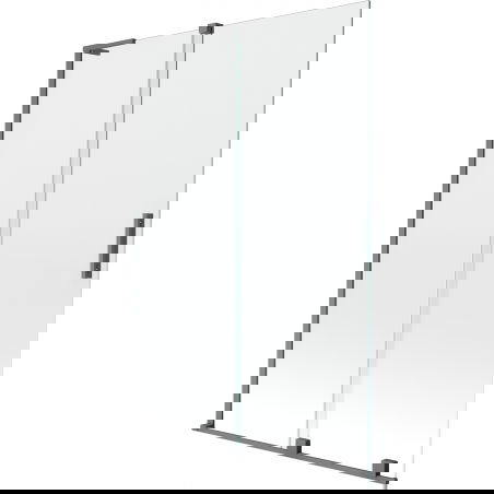 Mexen Velar L fürdőkád paraván 2-szárnyas toló 120 x 150 cm, átlátszó, gun metal - 896-120-003-01-95