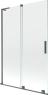 Mexen Velar L paravan pentru cadă, 2 cai, culisant, 120 x 150 cm, transparent, gun metal - 896-120-003-01-95