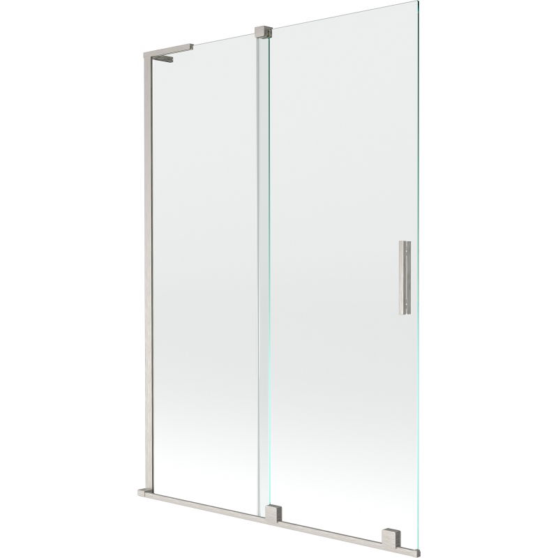 Mexen Velar L 2-szárnyas tolóajtós kádparaván 120 x 150 cm, átlátszó, kefélt nikkel - 896-120-003-01-97