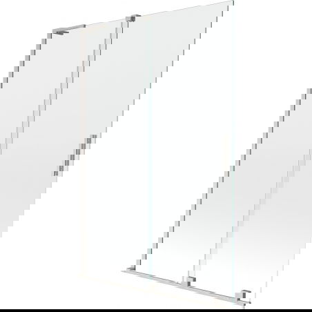 Mexen Velar L 2-szárnyas tolható kádparaván 120 x 150 cm, átlátszó, kefélt nikkel - 896-120-003-01-97