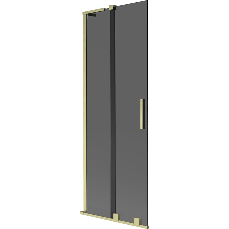 Mexen Velar L paravan de cadă cu 2 panouri glisante 70 x 150 cm, grafit, auriu periat - 896-070-003-41-55