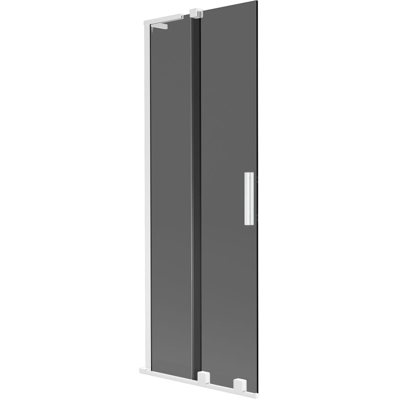 Mexen Velar L paravan cadă 2-canate glisante 75 x 150 cm, grafit, alb - 896-075-003-41-20
