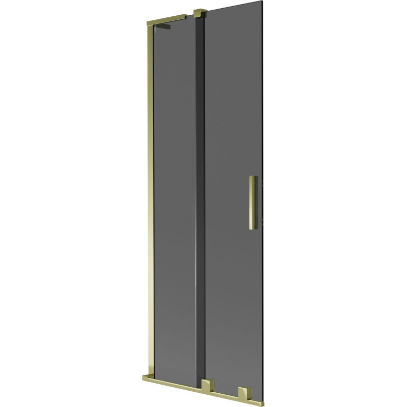 Mexen Velar L 2-szárnyas, toló üvegkabin, 75 x 150 cm, grafit, arany - 896-075-003-41-50