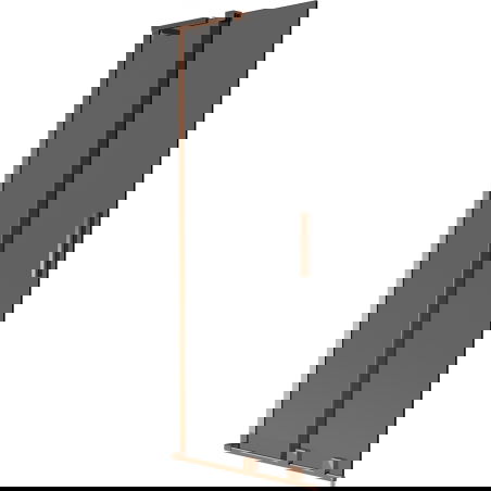 Paravan cadă extensibil Mexen Velar L cu 2 panouri, 75 x 150 cm, grafit, aur roz - 896-075-003-41-60