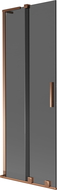 Paravan cadă extensibil Mexen Velar L cu 2 panouri, 75 x 150 cm, grafit, aur roz - 896-075-003-41-60