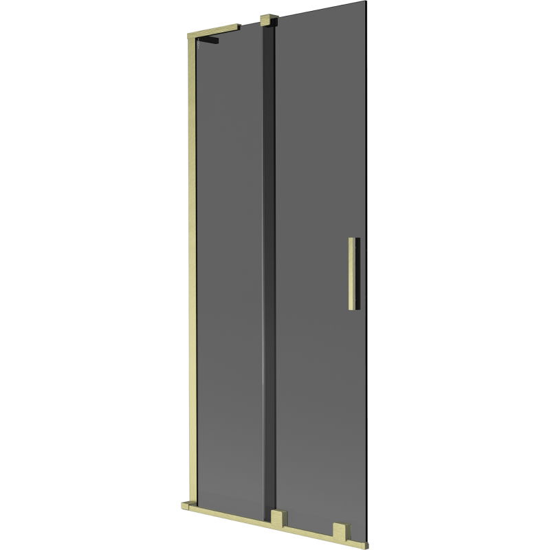 Mexen Velar L paravan cadă, 2-panou glisant, 80 x 150 cm, grafit, auriu periat - 896-080-003-41-55