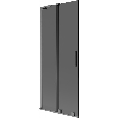 Mexen Velar L 2-szárnyú, toló zuhanykabin 80 x 150 cm, grafit, gun gray kefe - 896-080-003-41-66