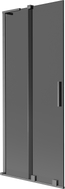 Mexen Velar L paravan de baie cu 2 canaturi glisante 80 x 150 cm, grafit, gri armat periat - 896-080-003-41-66
